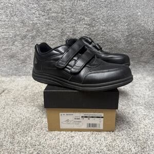 P.w. Minor Shoes Womens Size 8M Black Leather Double Strap Walking Comfort 11336